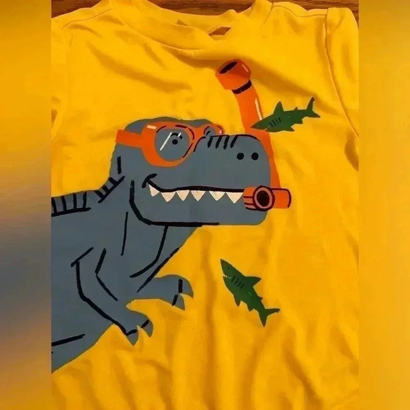 Old Navy Dinosaur T Rex Graphic Rashguard for Toddler Boys 3T - Picture 3 of 5